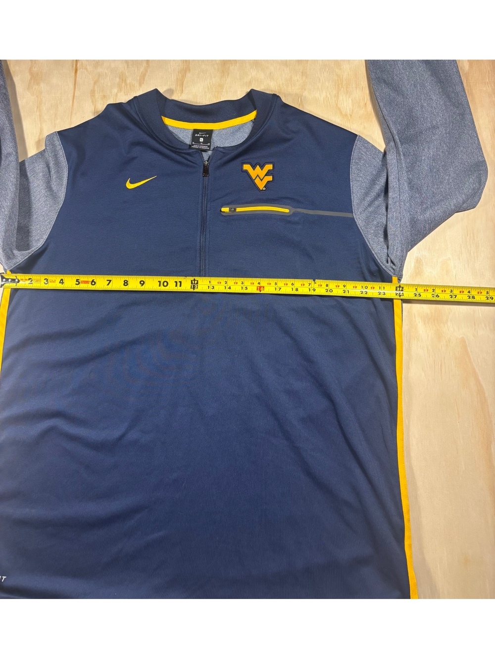 Nike Dri-Fit West Virginia Sweatshirt Mens XL Blue Quarter Zip Pullover Football - Picture 6 of 8